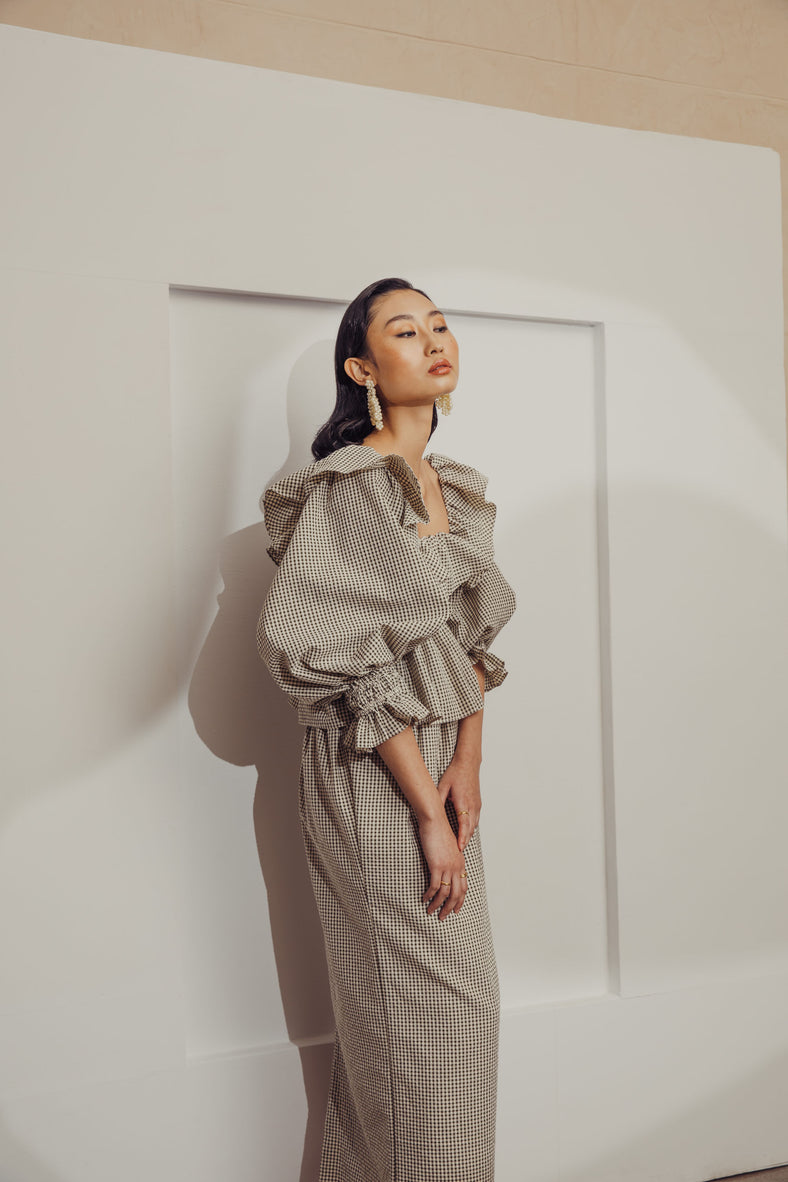 Alma Top (Green & White) - Women's RTW Dresses & Accessories - Made In The Philippines - Vania Romoff