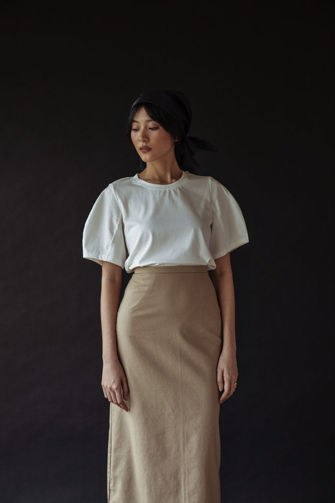 Crew Neck Puff Sleeve Shirt - Women's RTW Dresses & Accessories - Made In The Philippines - Vania Romoff