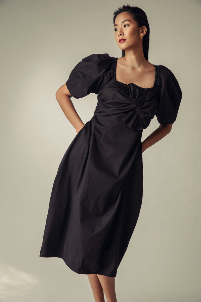 Anita Midi Dress (Black) - Women's RTW Dresses & Accessories - Made In The Philippines - Vania Romoff