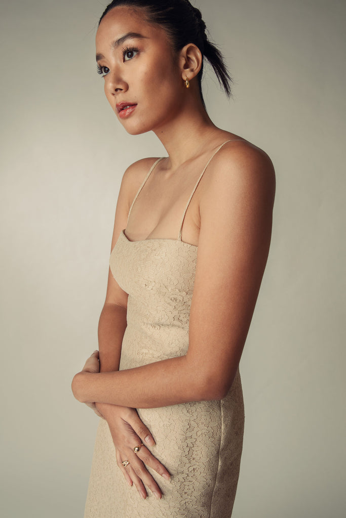Margaux Midi Dress (Nude) - Women's RTW Dresses & Accessories - Made In The Philippines - Vania Romoff