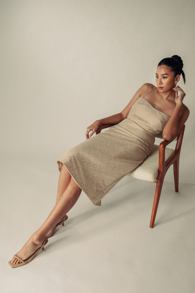 Margaux Midi Dress (Nude) - Women's RTW Dresses & Accessories - Made In The Philippines - Vania Romoff