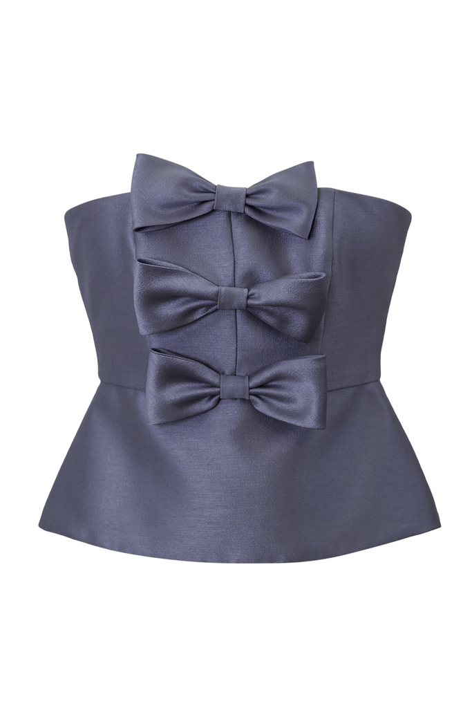 Kara Strapless Top (Dusty Blue) - Women's RTW Dresses & Accessories - Made In The Philippines - Vania Romoff
