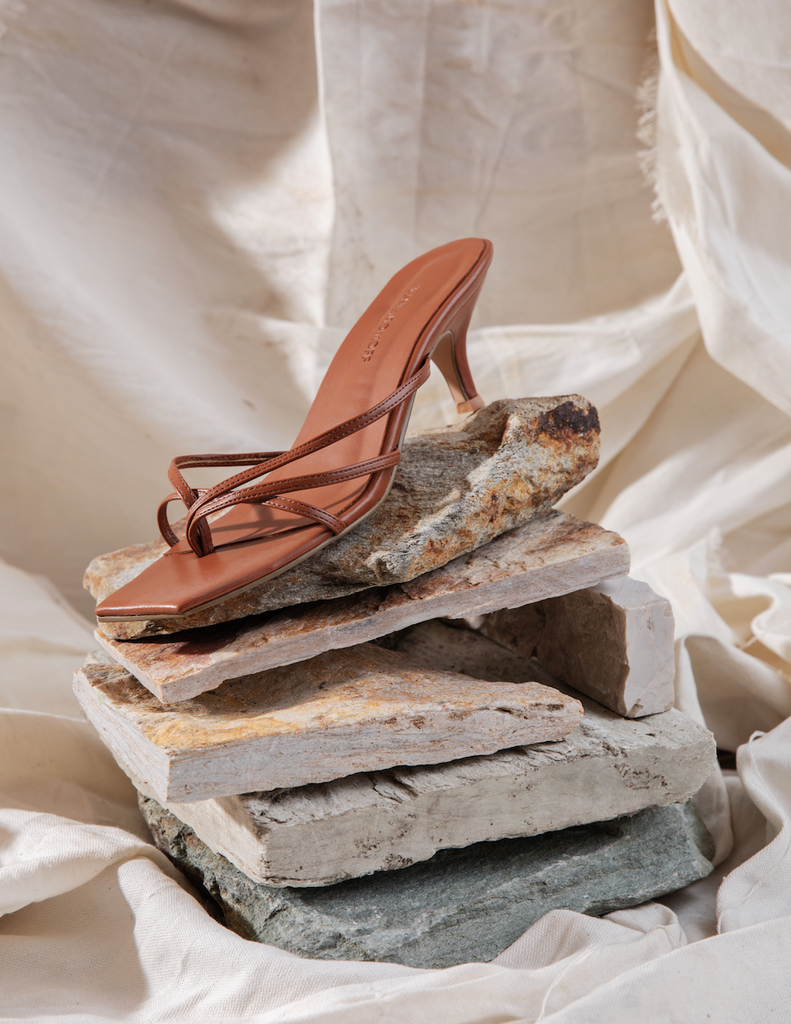 The Multi Strap Sandal in Tan - Women's RTW Dresses & Accessories - Made In The Philippines - Vania Romoff